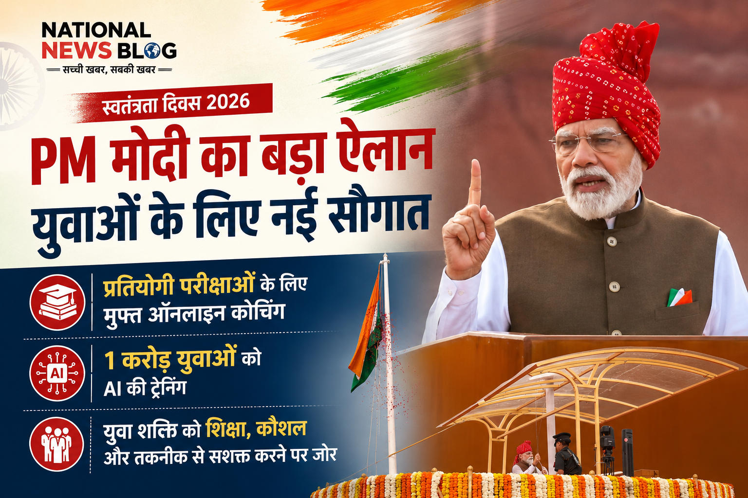PM मोदी के स्वतंत्रता दिवस संबोधन में शिक्षा, रोजगार, AI, आत्मनिर्भरता और विकसित भारत से जुड़े ऐलानों पर देशभर की नजर रही