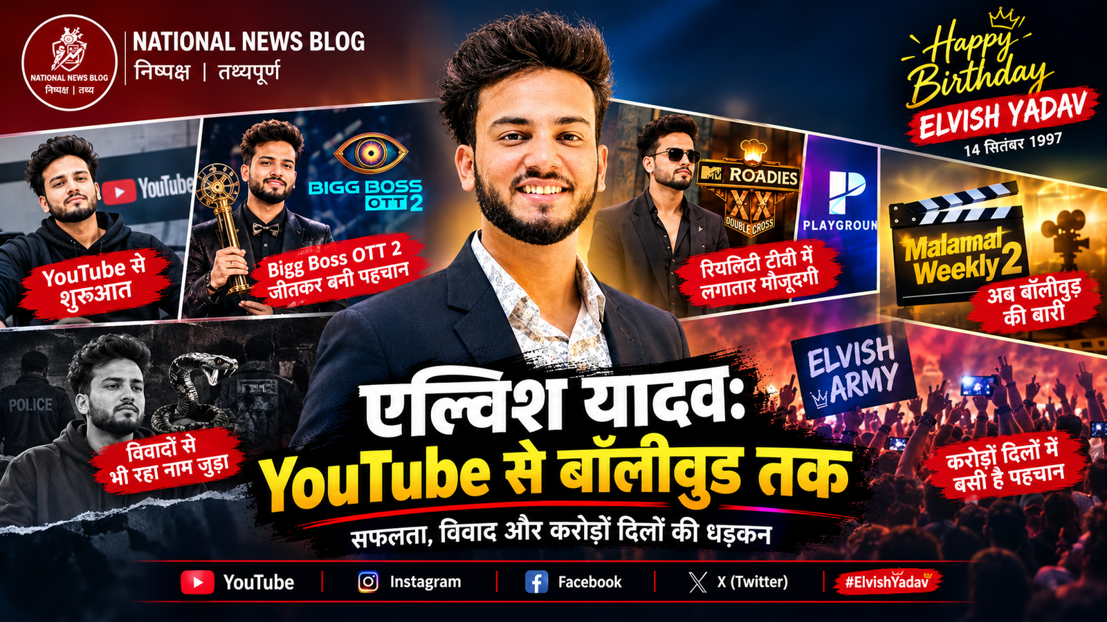 Elvish Yadav: YouTube से Bigg Boss और अब बॉलीवुड तक