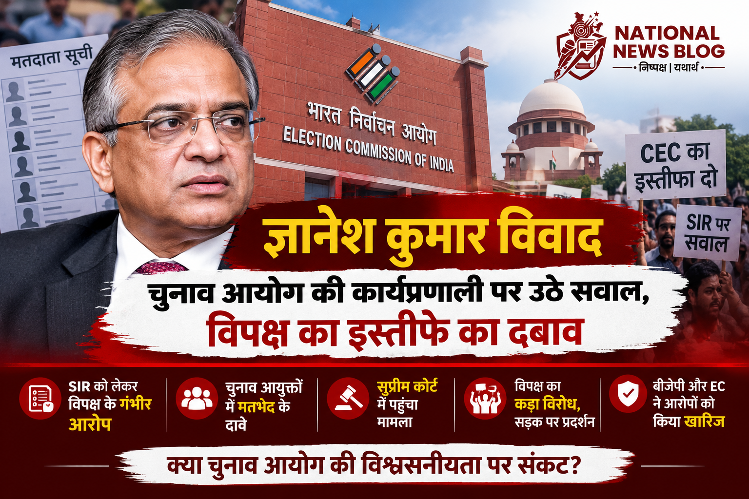 CEC Gyanesh Kumar Controversy: चुनाव आयोग की कार्यप्रणाली पर उठे सवाल, विपक्ष का इस्तीफे का दबाव